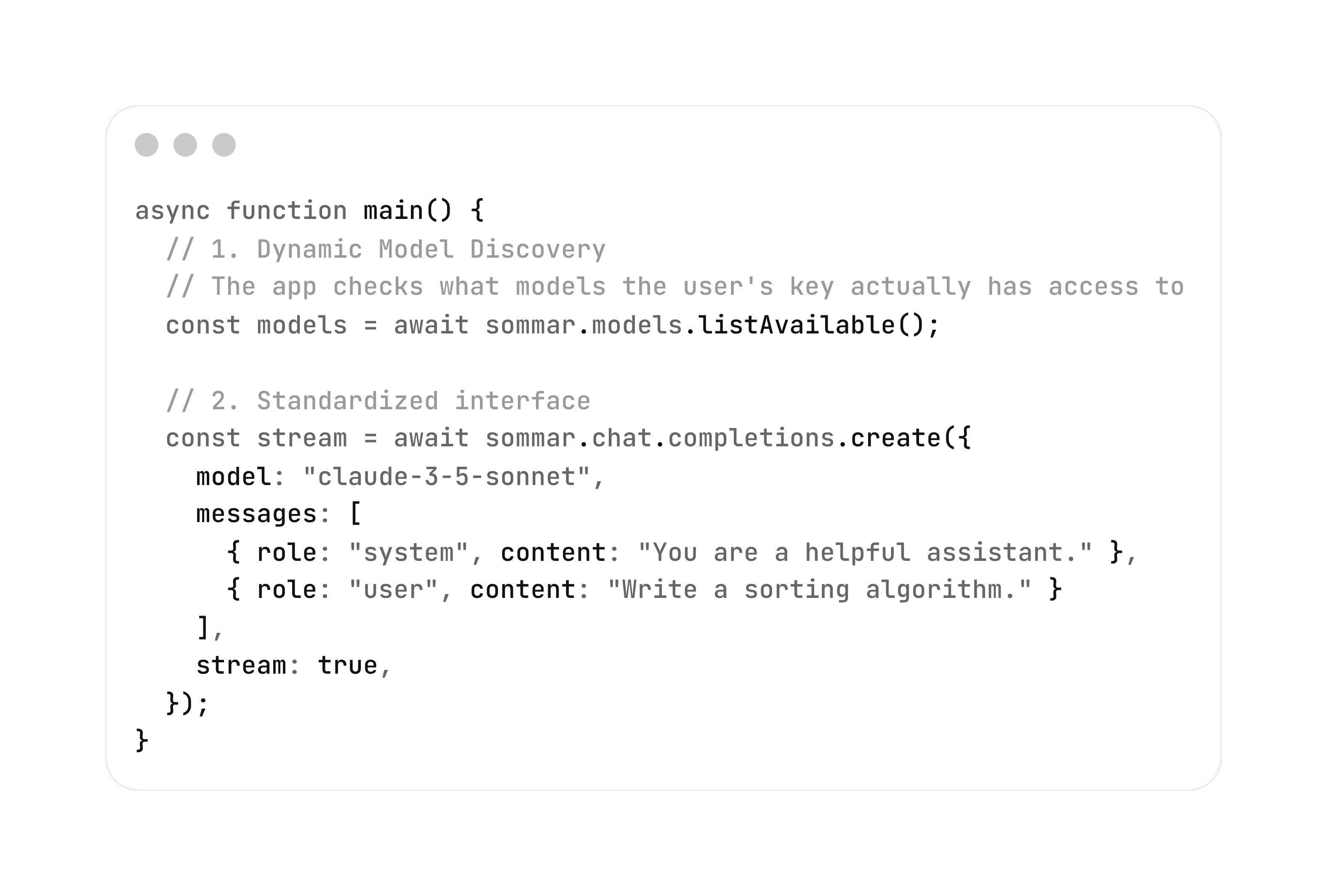 Example of code